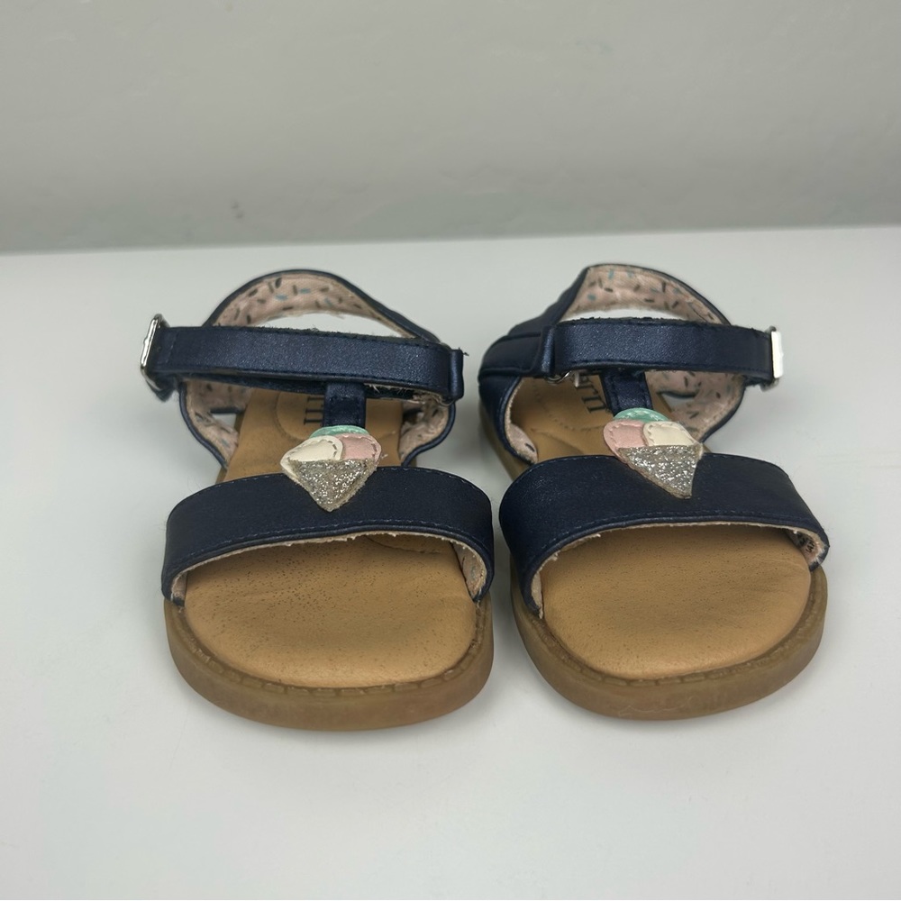 Born Sprinkles navy blue T sandal with ice cream cone toddler size 6 - Picture 8 of 16